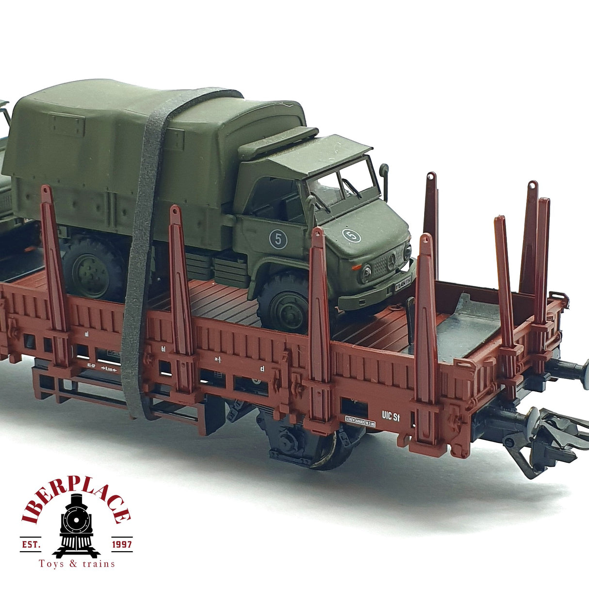 ♻️ 2da mano - Märklin vagón telero con coches militares EUROP DB H0 escala 1:87 A11
