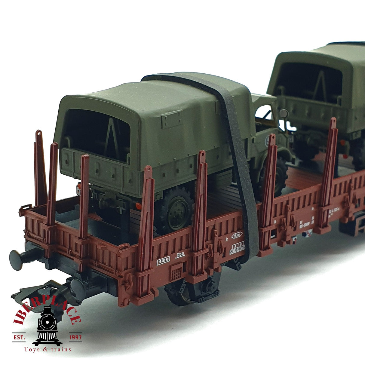 ♻️ 2da mano - Märklin vagón telero con coches militares EUROP DB H0 escala 1:87 A11