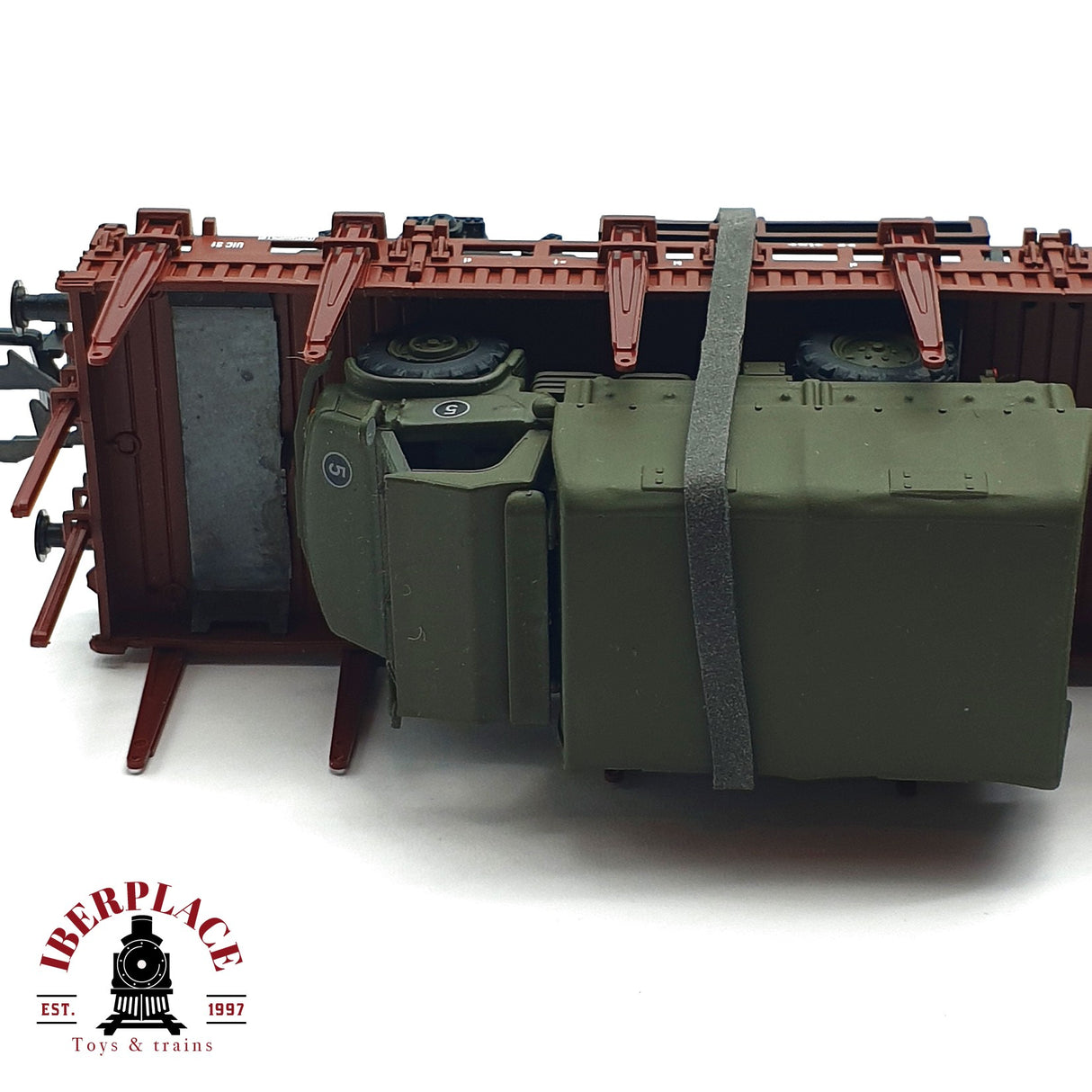♻️ 2da mano - Märklin vagón telero con coches militares EUROP DB H0 escala 1:87 A11