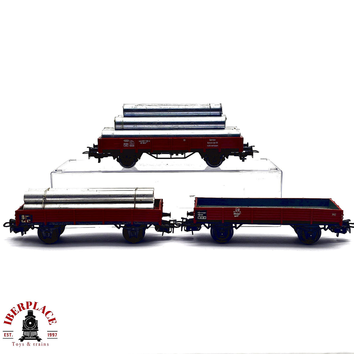 ♻️ 2da mano - Märklin 3x vagones plataforma DB H0 escala 1:87 E14