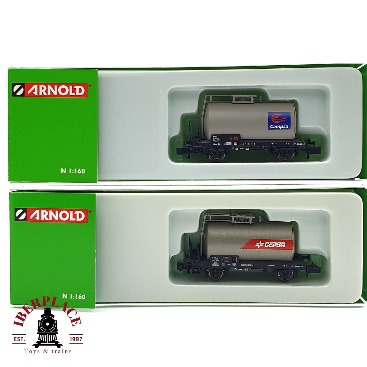 ♻️ 2da mano -  2x Arnold 6174 6175 Cisternas Cepsa Campsa RENFE N escala 1:160 AN10 1/2
