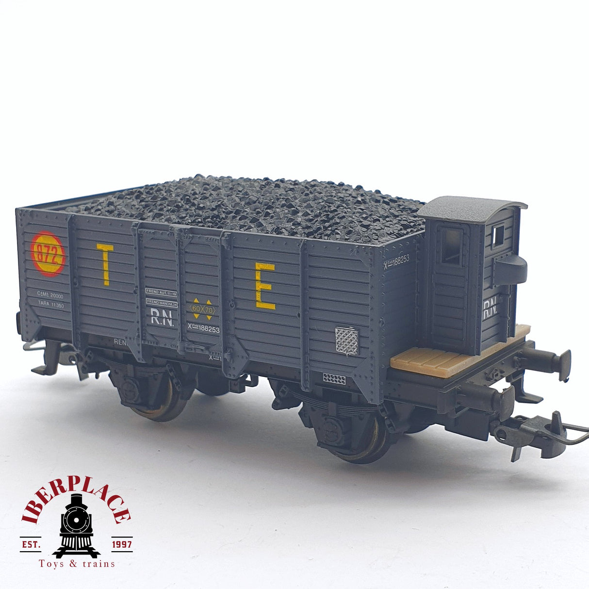 ♻️ 2 mano - Electrotren 1915 vagón con carbón RENFE H0 escala 1:87 AH05