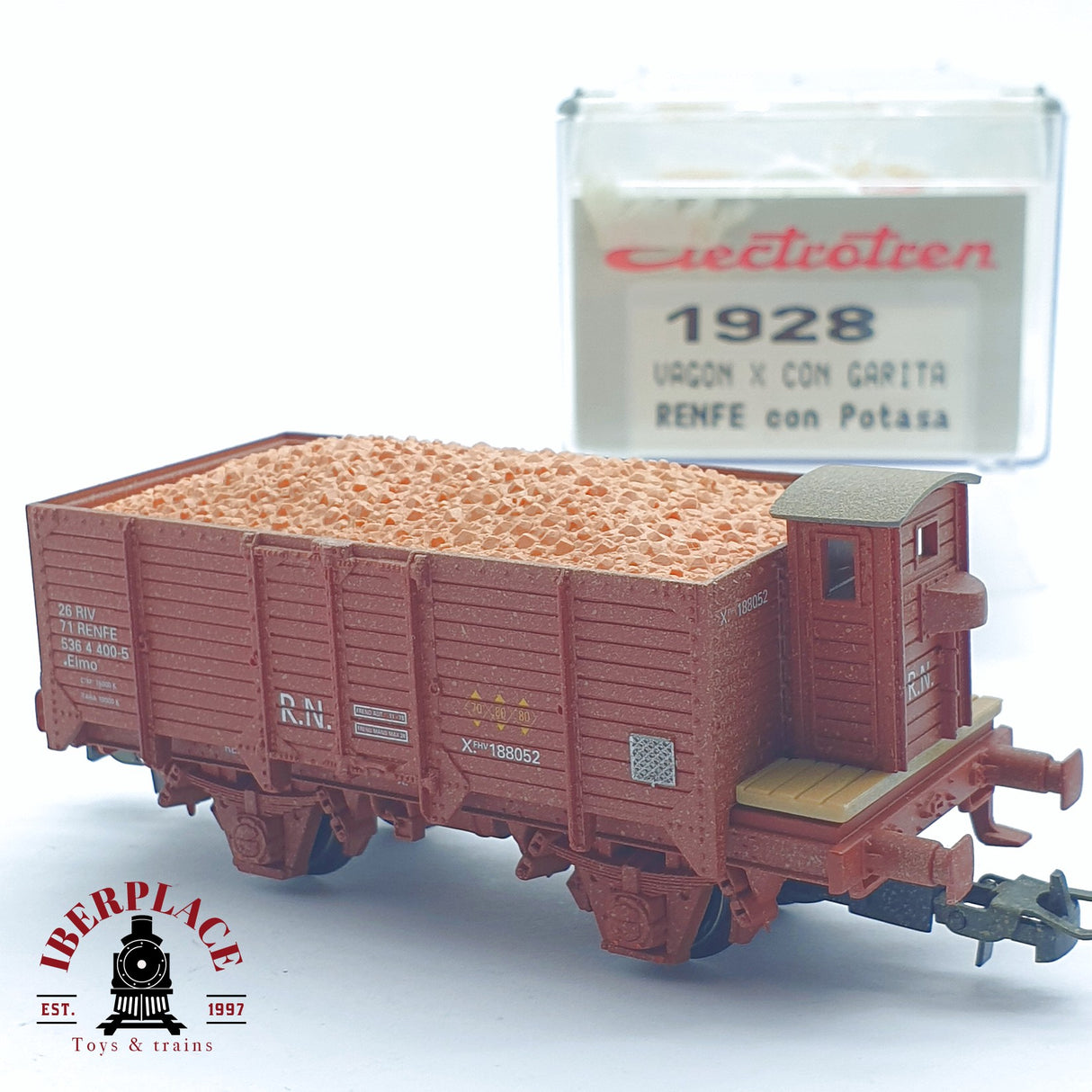 ♻️ 2 mano - Electrotren 1928 vagón envejecido con gravilla RENFE H0 escala 1:87 AH05