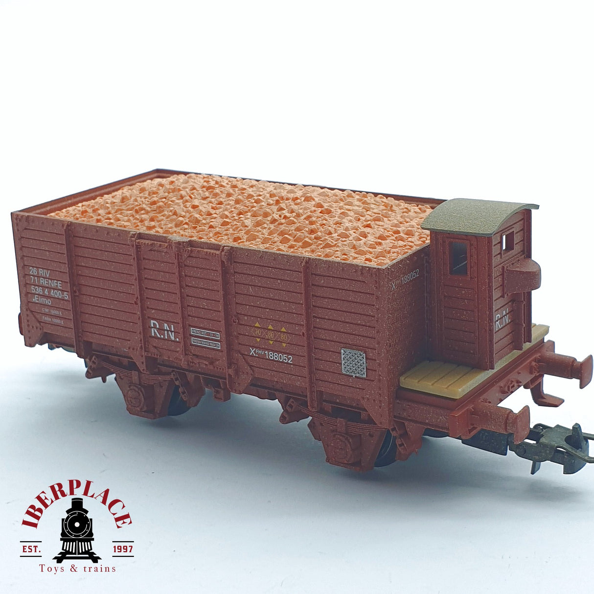 ♻️ 2 mano - Electrotren 1928 vagón envejecido con gravilla RENFE H0 escala 1:87 AH05