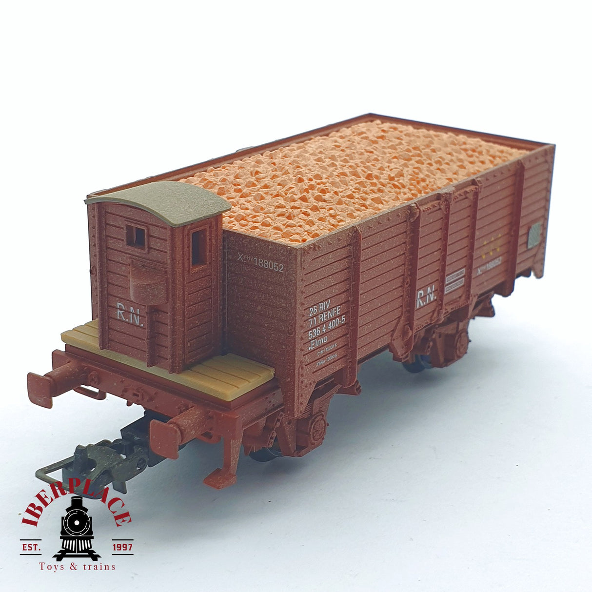 ♻️ 2 mano - Electrotren 1928 vagón envejecido con gravilla RENFE H0 escala 1:87 AH05