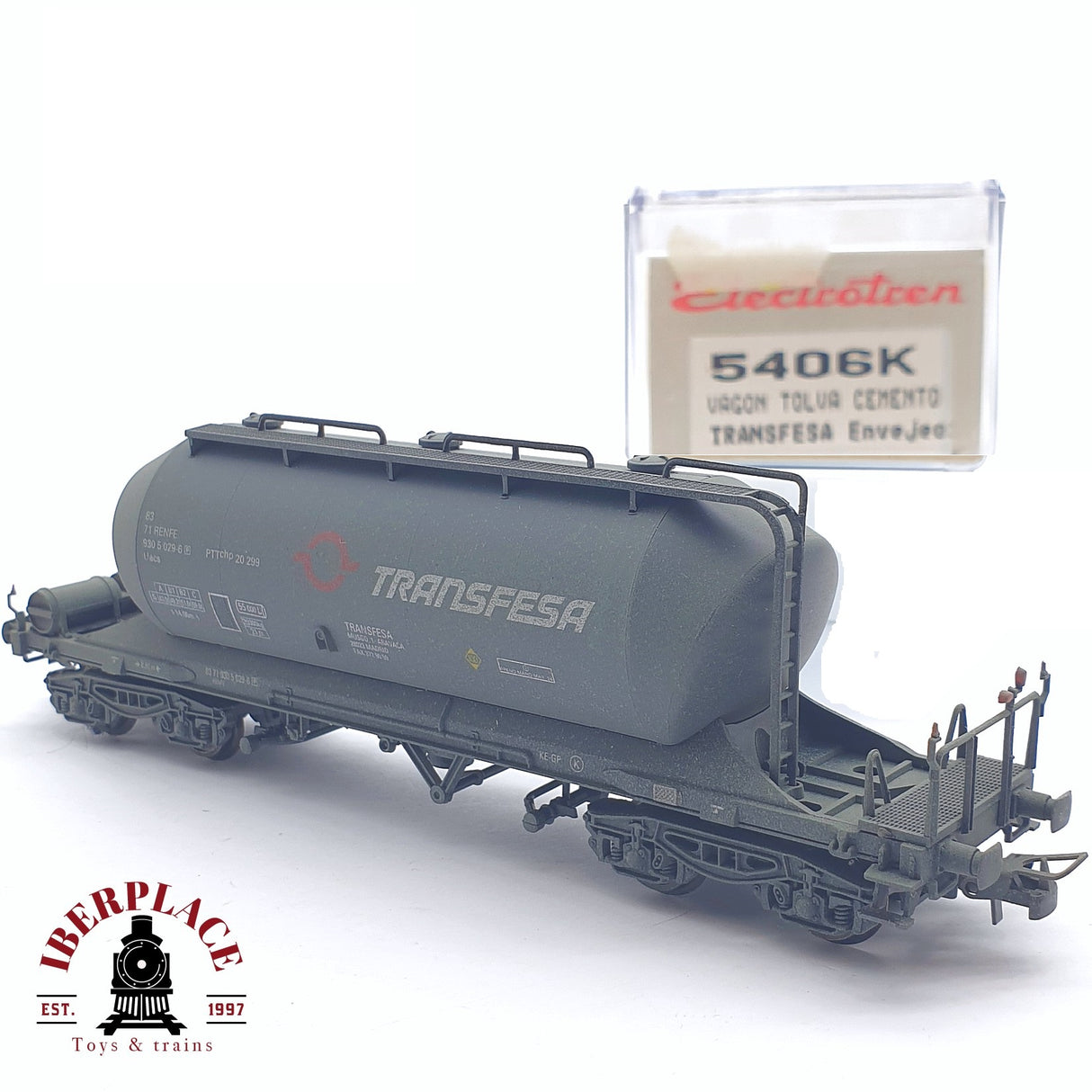 ♻️ 2 mano - Electrotren 5406K vagón tolva cemento envejecido RENFE H0 escala 1:87 AH05