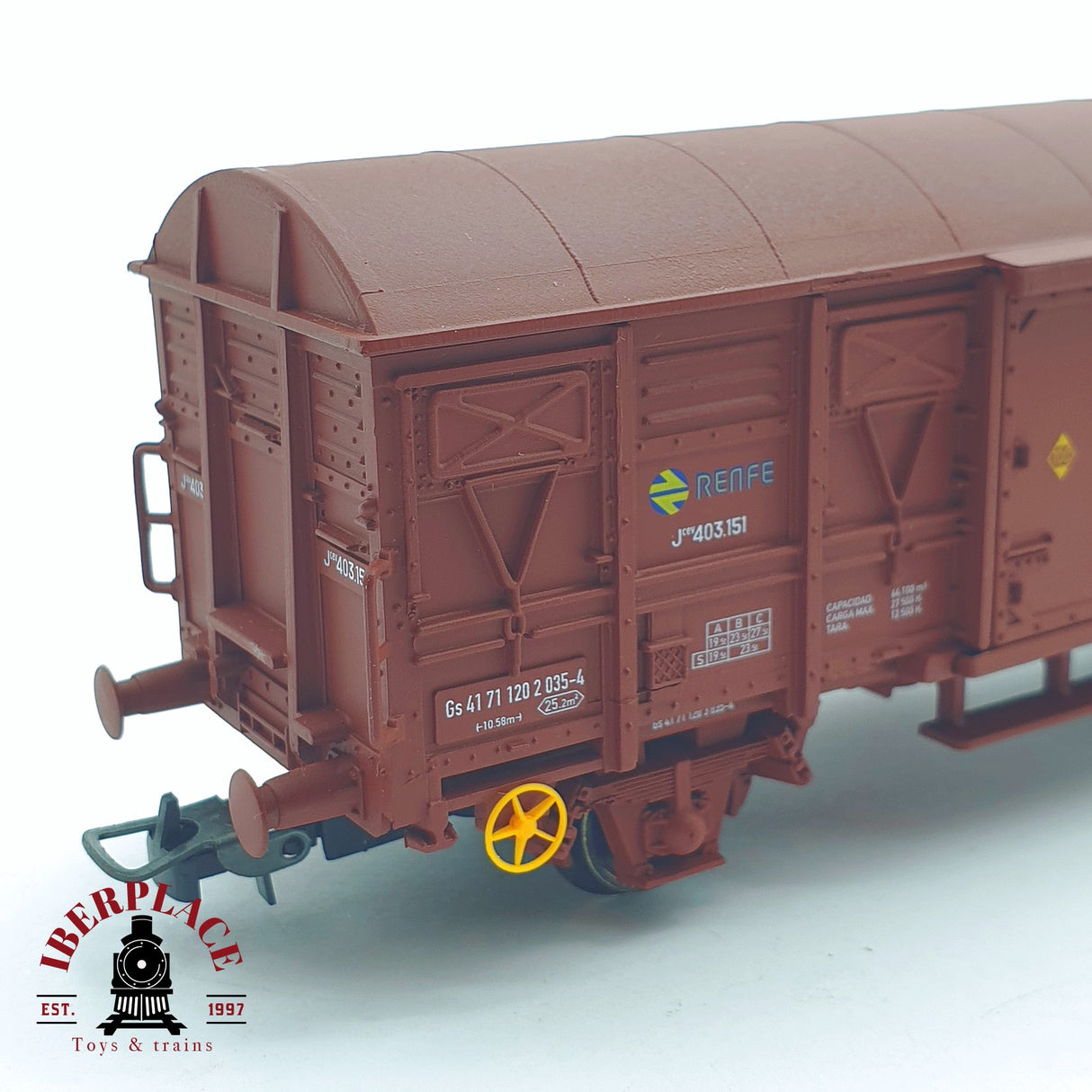 ♻️ 2 mano - Electrotren 1379 vagón cerrado J-2 RENFE H0 escala 1:87 AH05 2/3