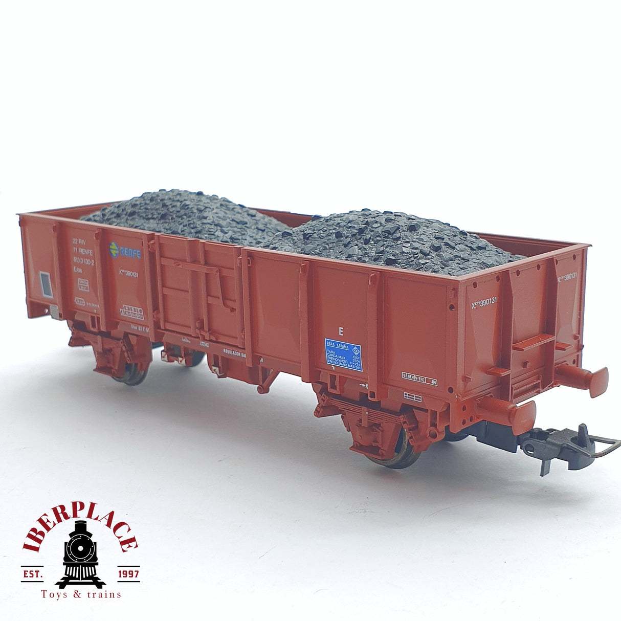 ♻️ 2 mano - Electrotren 1251 vagón con carbón X1 Elos RENFE H0 escala 1:87 AH05 1/2