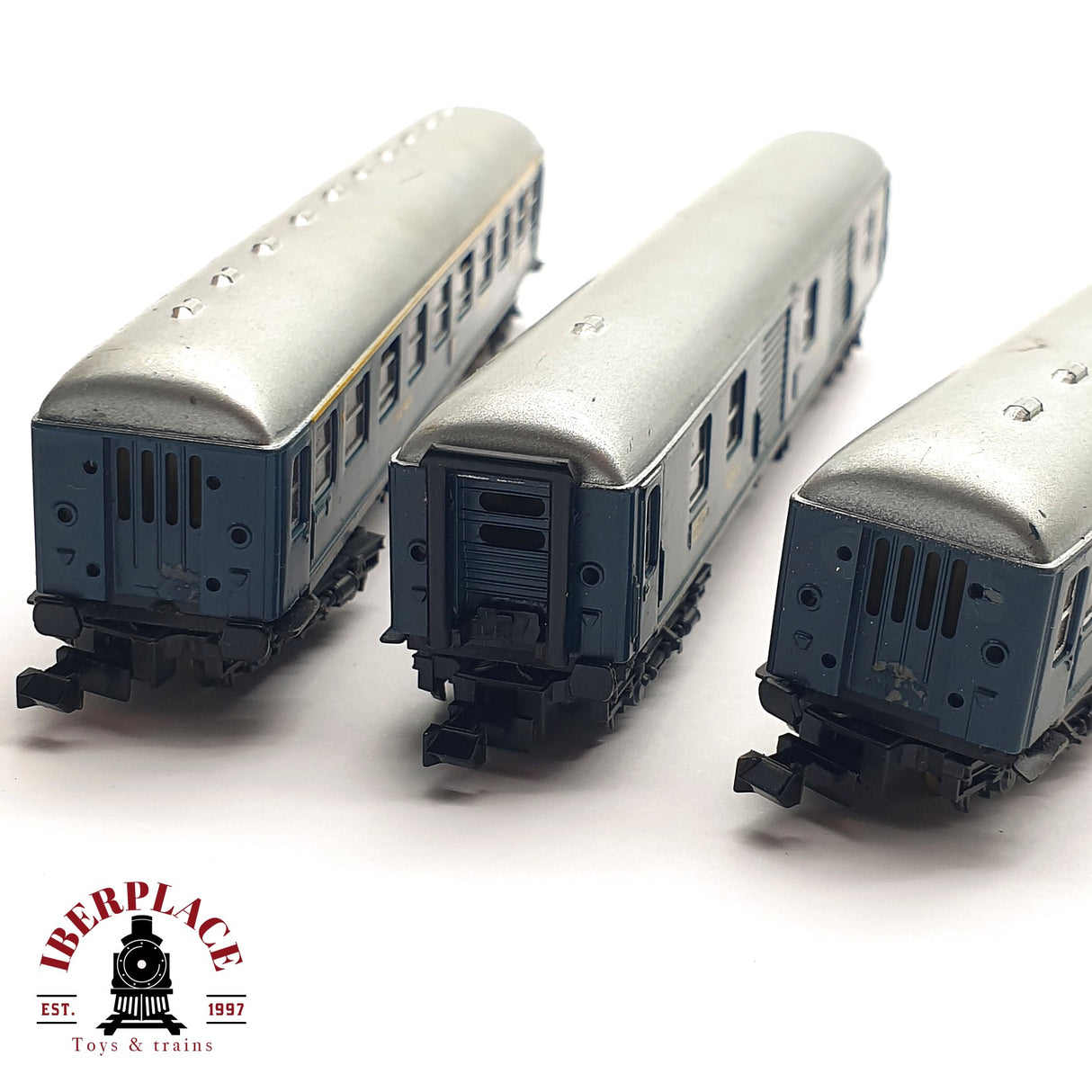 ♻️ 2 mano - Ibertren 3x vagones pasajeros y equipajes RENFE N escala 1:160 AN07