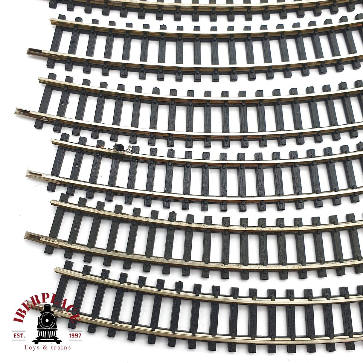 ♻️ 2da mano -  34x IBERTREN vías curvas 2N tope de vias N escala 1:160 AN10