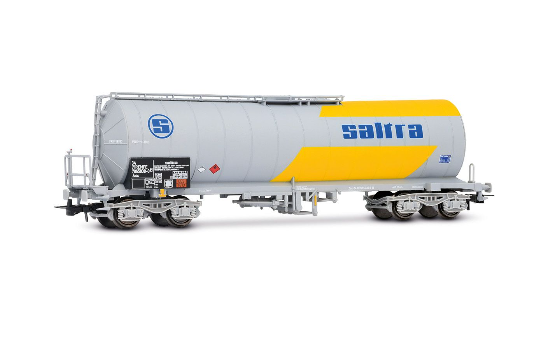 Electrotren HE6026 vagón cisterna aislado de 4 ejes SALTRA para transporte de ácido cianhídrico RENFE H0 escala 1:87