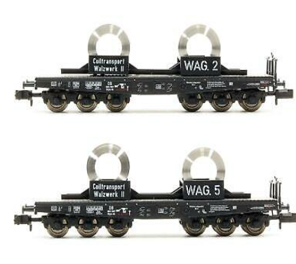 ♻️ 2da mano - Minitrix 15182 set de vagones plataforma DB N escala 1:160