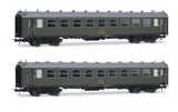 Electrotren HE4038 set de 2 coches serie 5000, compuesto por 2 x BB4 de 2ª clase, con fuelles, decoración verde oliva RENFE H0 escala 1:87