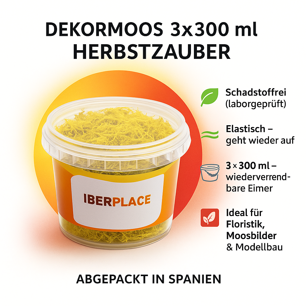 🍁 Iberplace Elements – Set de Musgo Decorativo “Encanto de Otoño” 900ml - 3 colores