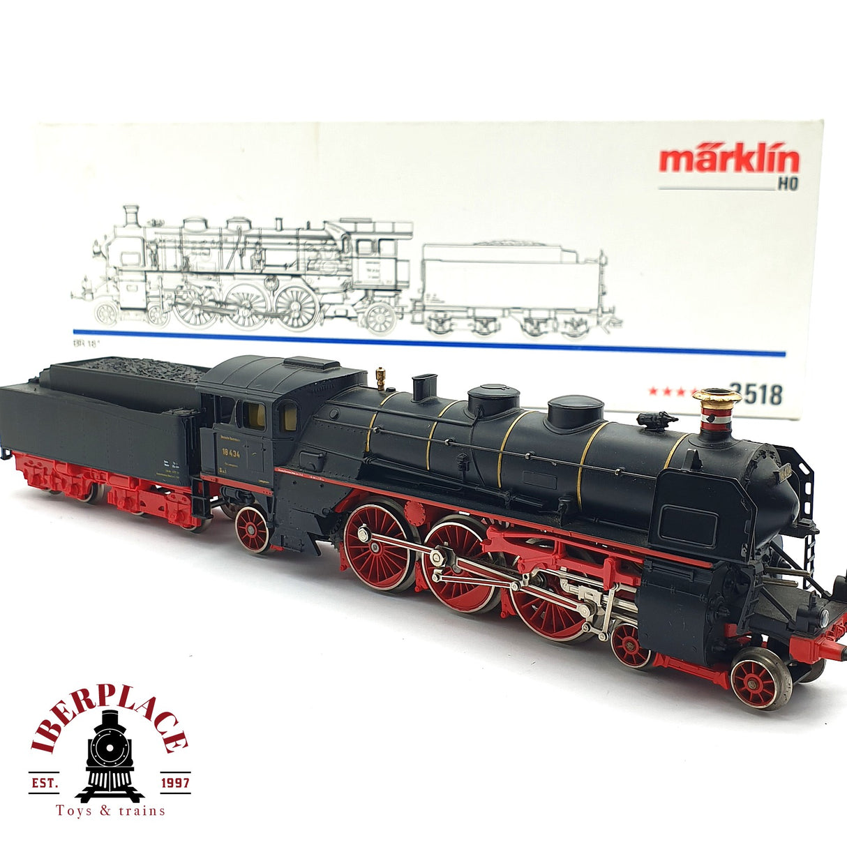 ♻️ 2 mano - Digital Märklin 3518 Locomotora 18 434 DR H0 escala 1:87 EH09