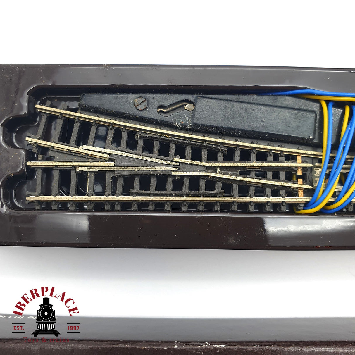 ♻️ 2 mano - Märklin 8563 desvió eléctrico a la derecha Z escala 1:220 EZ07 1/4