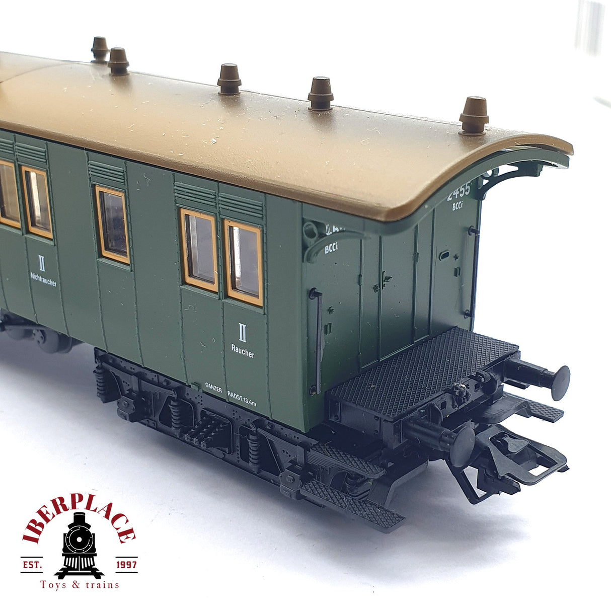♻️ 2 mano -  Märklin 4210 vagón pasajero 2455 BCCI clase 2-3 H0 escala 1:87 EZ07