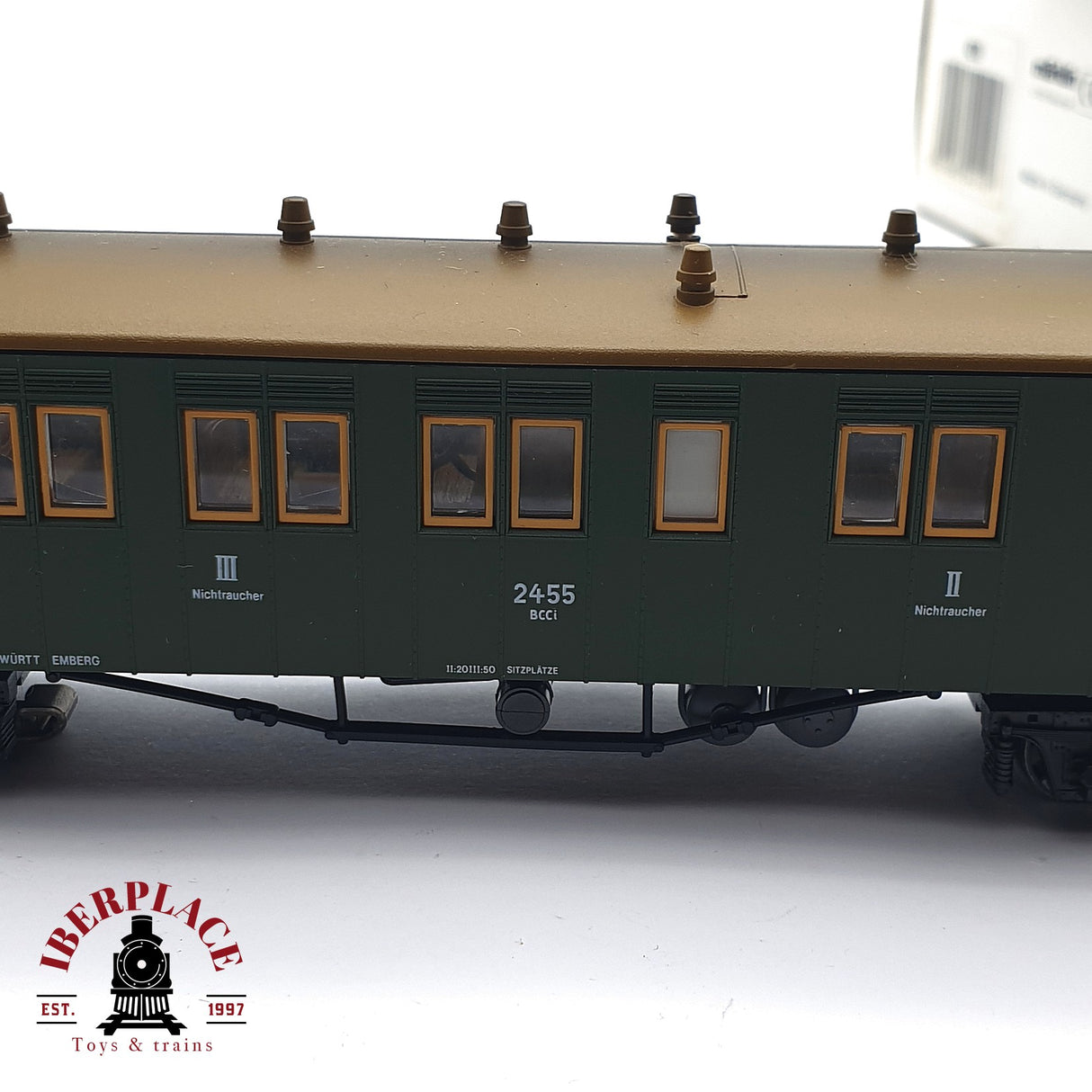 ♻️ 2 mano -  Märklin 4210 vagón pasajero 2455 BCCI clase 2-3 H0 escala 1:87 EZ07