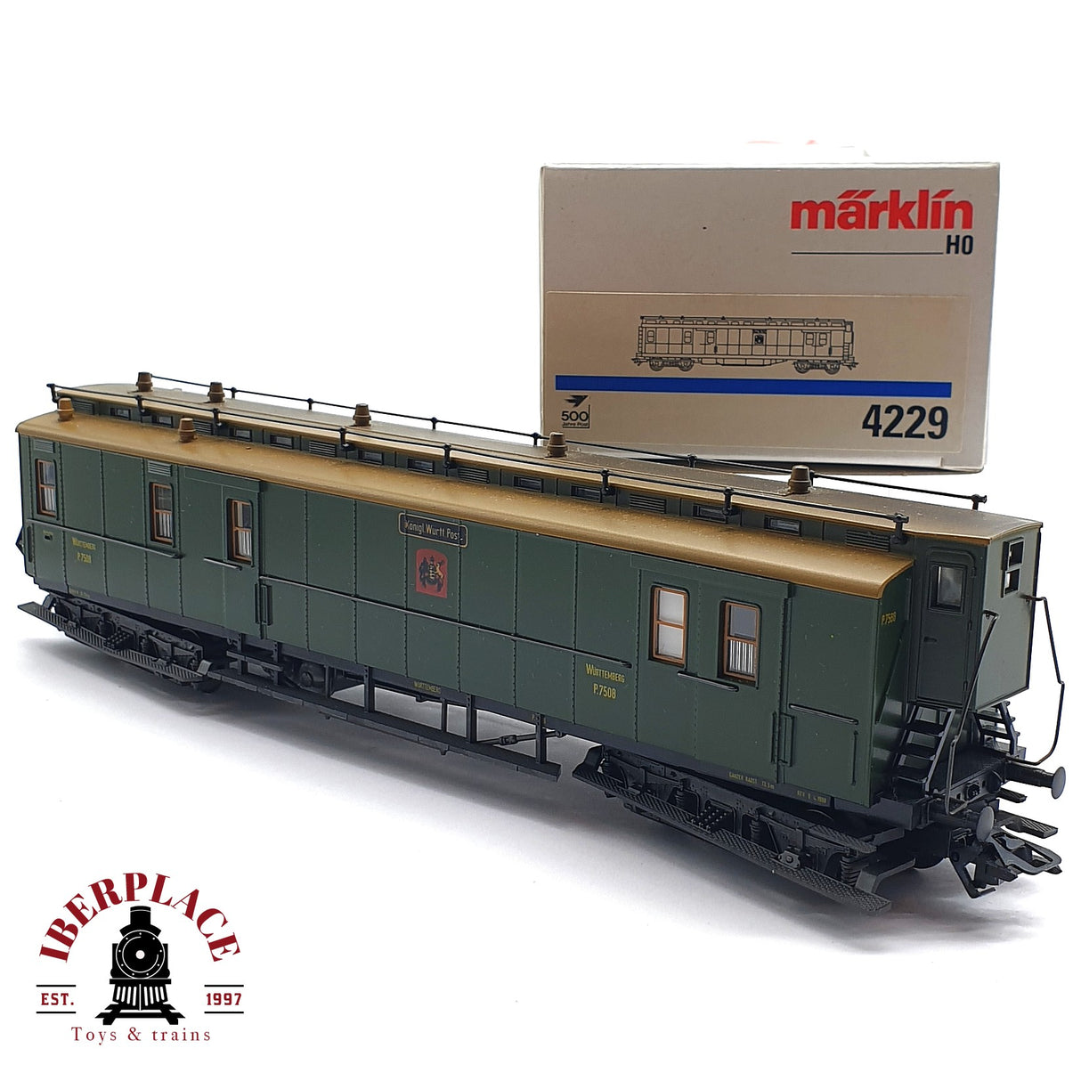 ♻️ 2da mano - Märklin 4229 vagón correos postales 7508 H0 escala 1:87 EH010