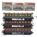 ♻️ 2da mano - Märklin 3x vagones pasajero expreso K.W.St.E H0 escala 1:87 EH010