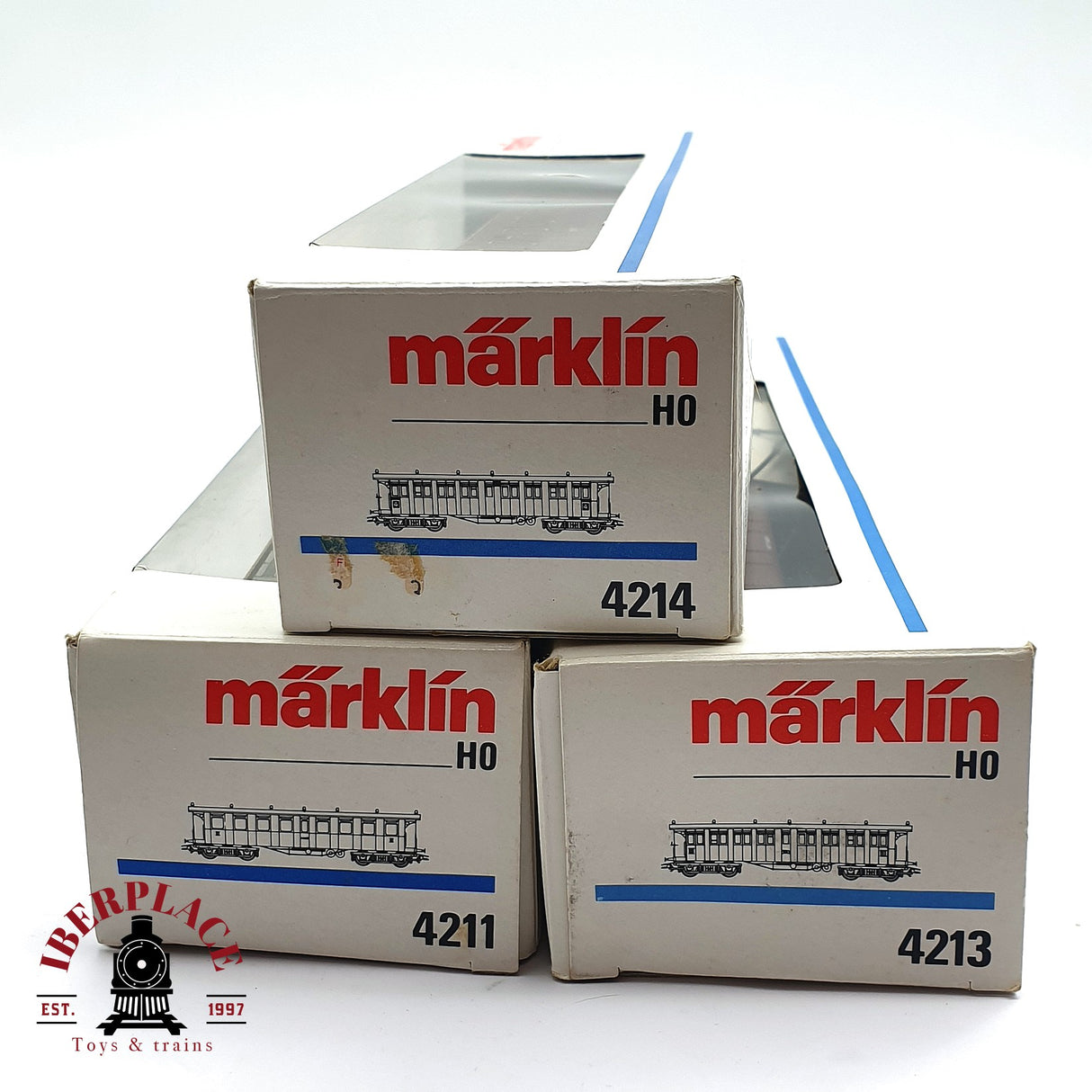 ♻️ 2da mano - Märklin 3x vagones pasajero expreso K.W.St.E H0 escala 1:87 EH010