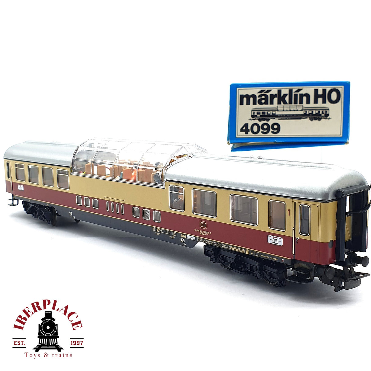 ♻️ 2da mano -  Märklin 4099 vagón pasajeros con techo panorámico DB H0 escala 1:87 EH09