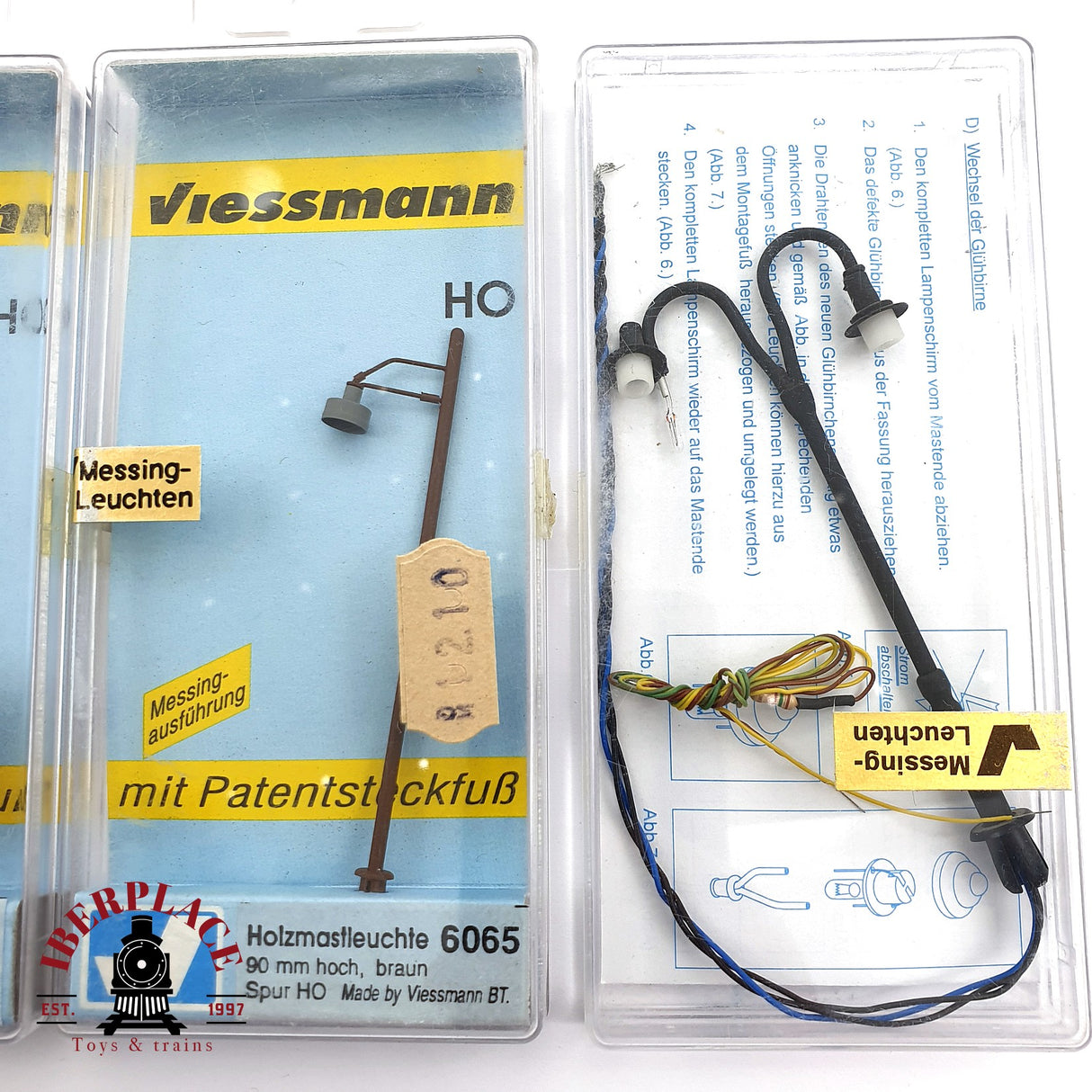 ♻️ 2da mano -   Viessmann 4x farolas postes de luz H0 escala 1:87 EH09
