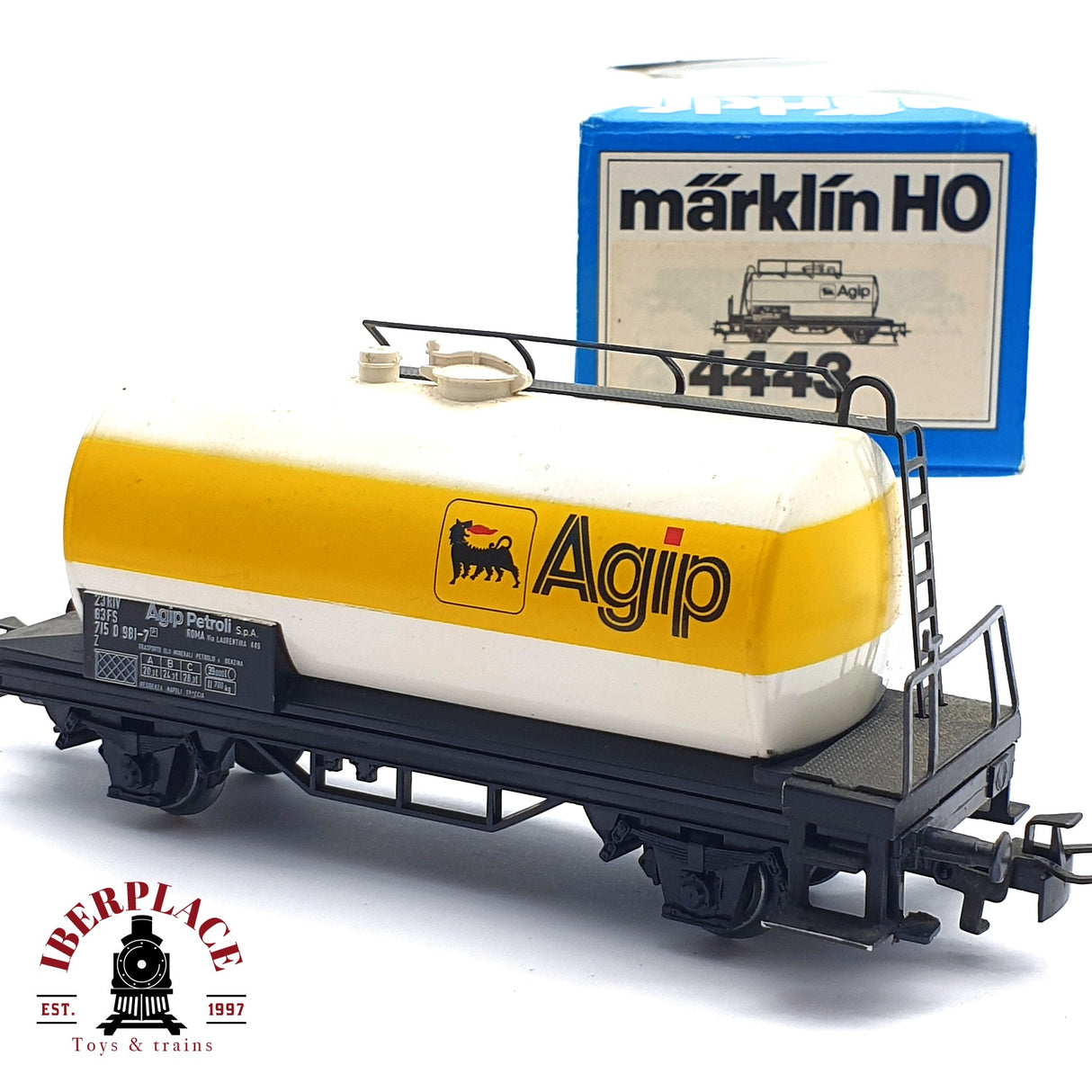 ♻️ 2da mano -  Märklin 4443 vagón cisterna Agip FS H0 escala 1:87 EH09