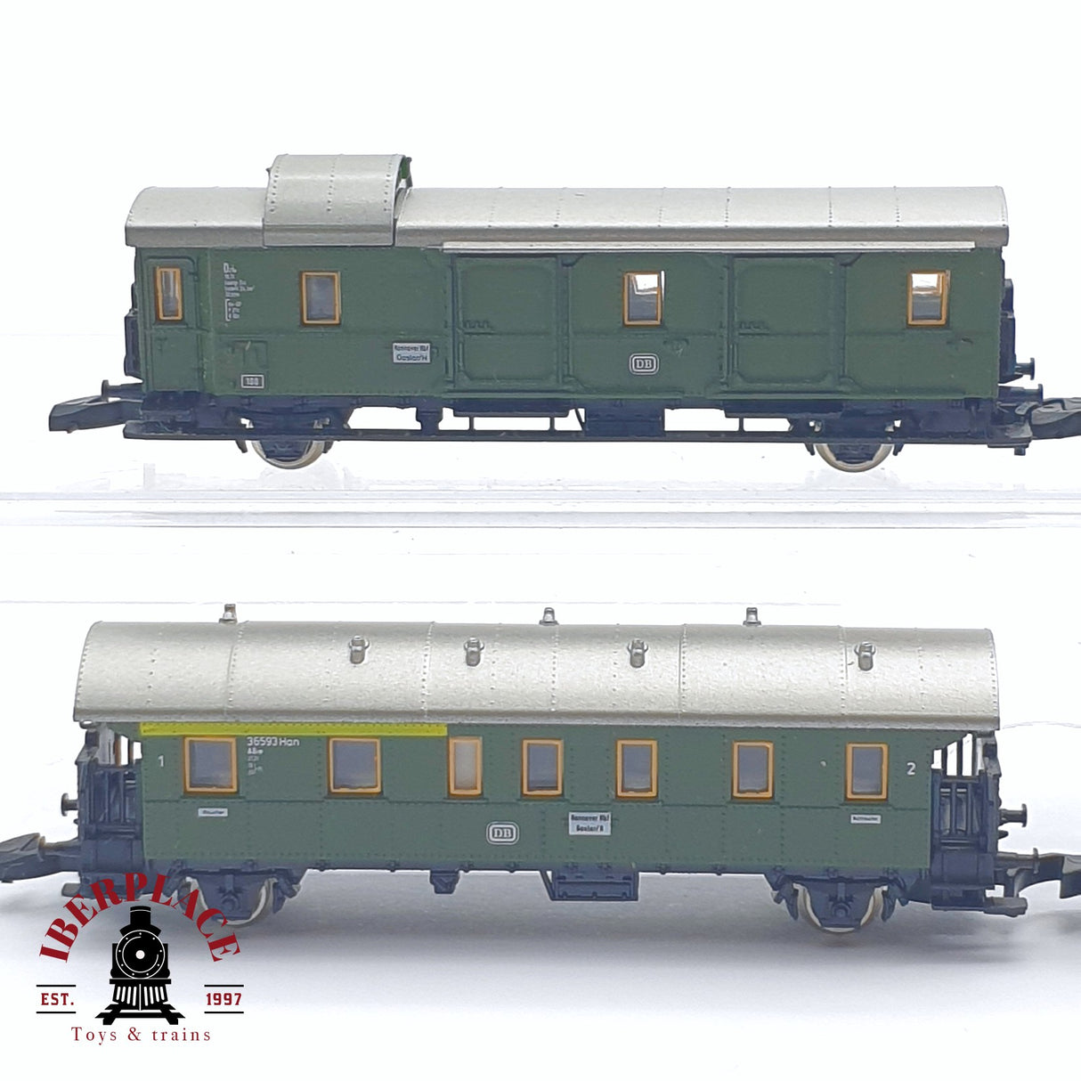 ♻️ 2 mano -  4x Märklin vagones pasajeros y equipaje Z escala 1:220 TEN06
