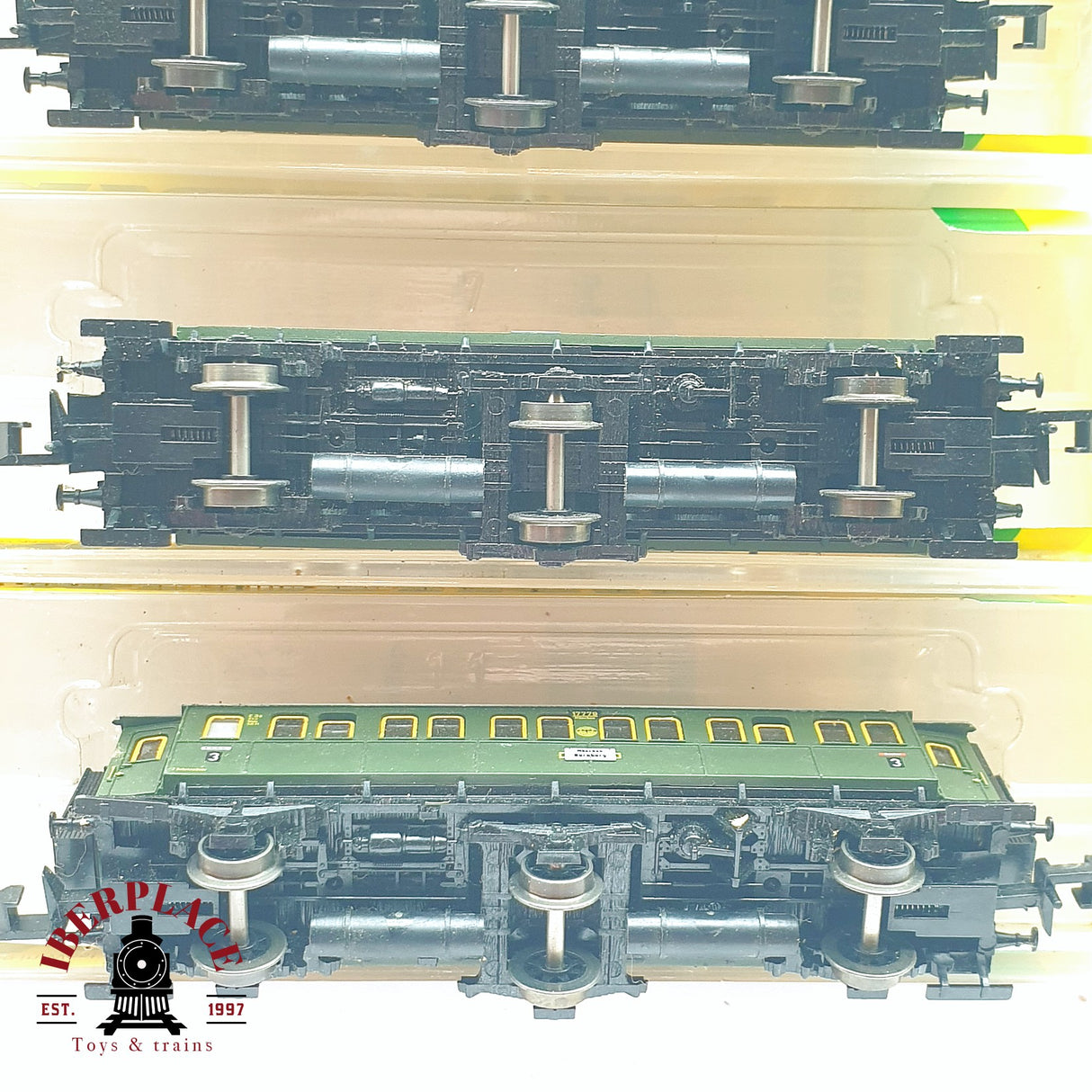 ♻️ 2 mano - Minitrix 5x vagones pasajeros DR clases 1-2-3 N escala 1:160 TEN06