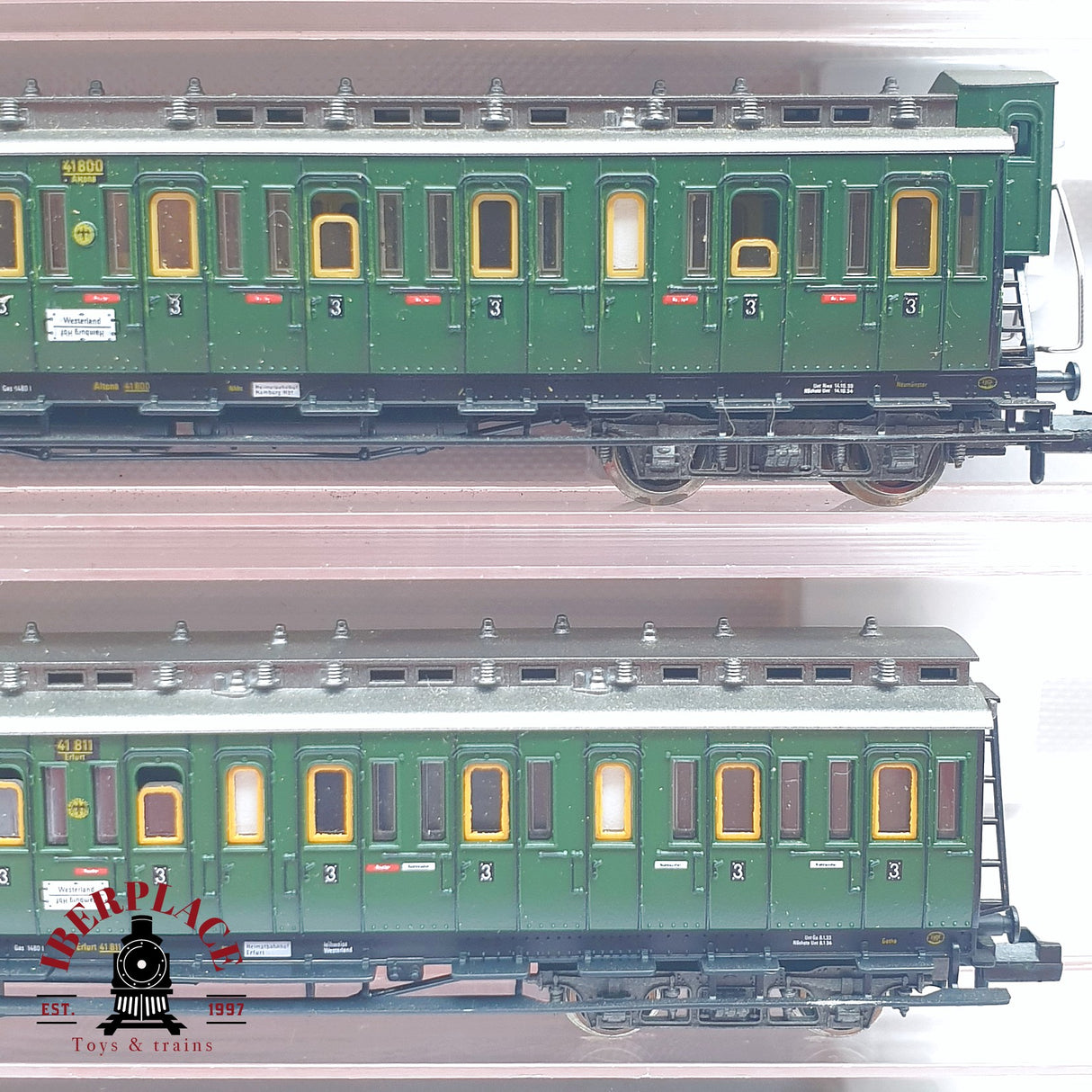 ♻️ 2 mano - Fleischmann 5x vagones pasajeros y equipaje DRG clases 2-3 N escala 1:160 TEN06