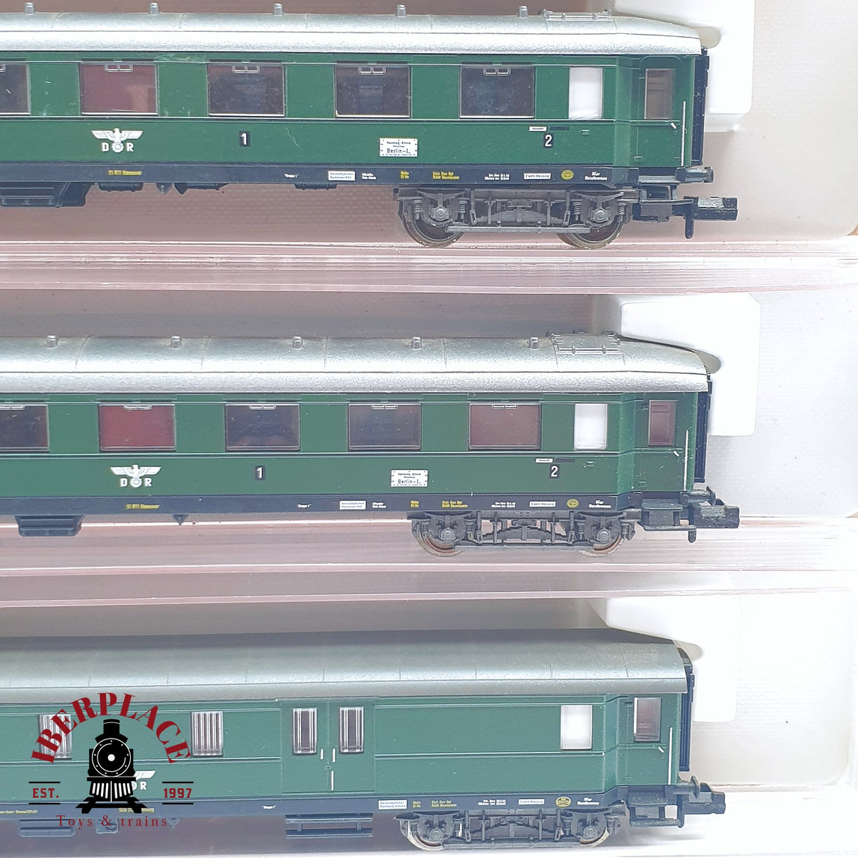 ♻️ 2 mano - Fleischmann 5x vagones pasajeros y equipaje DR clases 1-2-3 N escala 1:160 TEN06