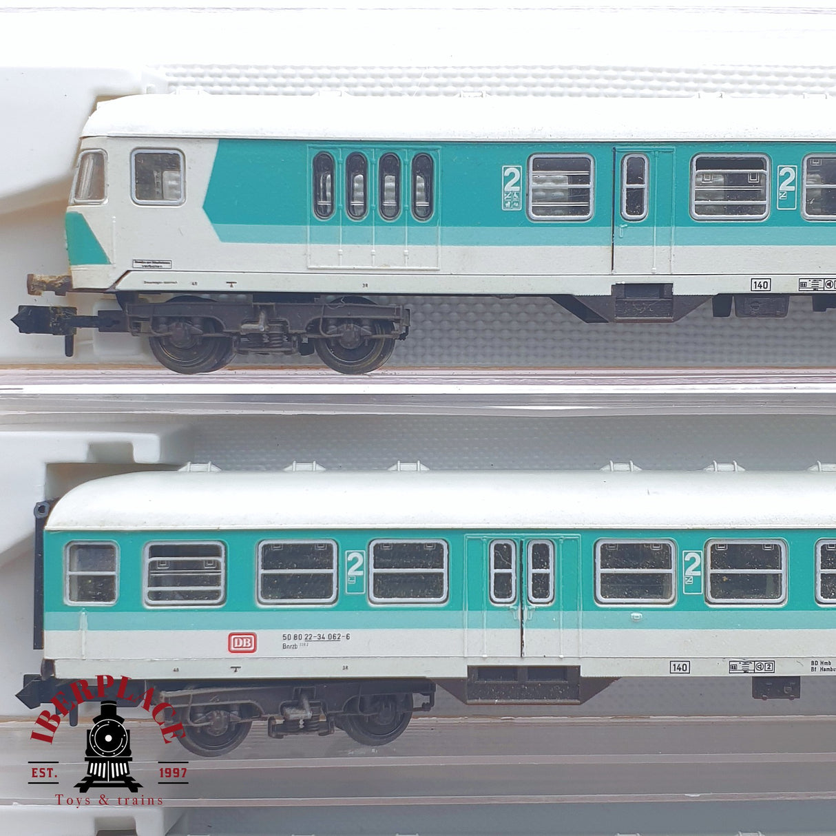 ♻️ 2 mano - Fleischmann 3x vagones pasajeros coche piloto DB clases 1-2 N escala 1:160 TEN06