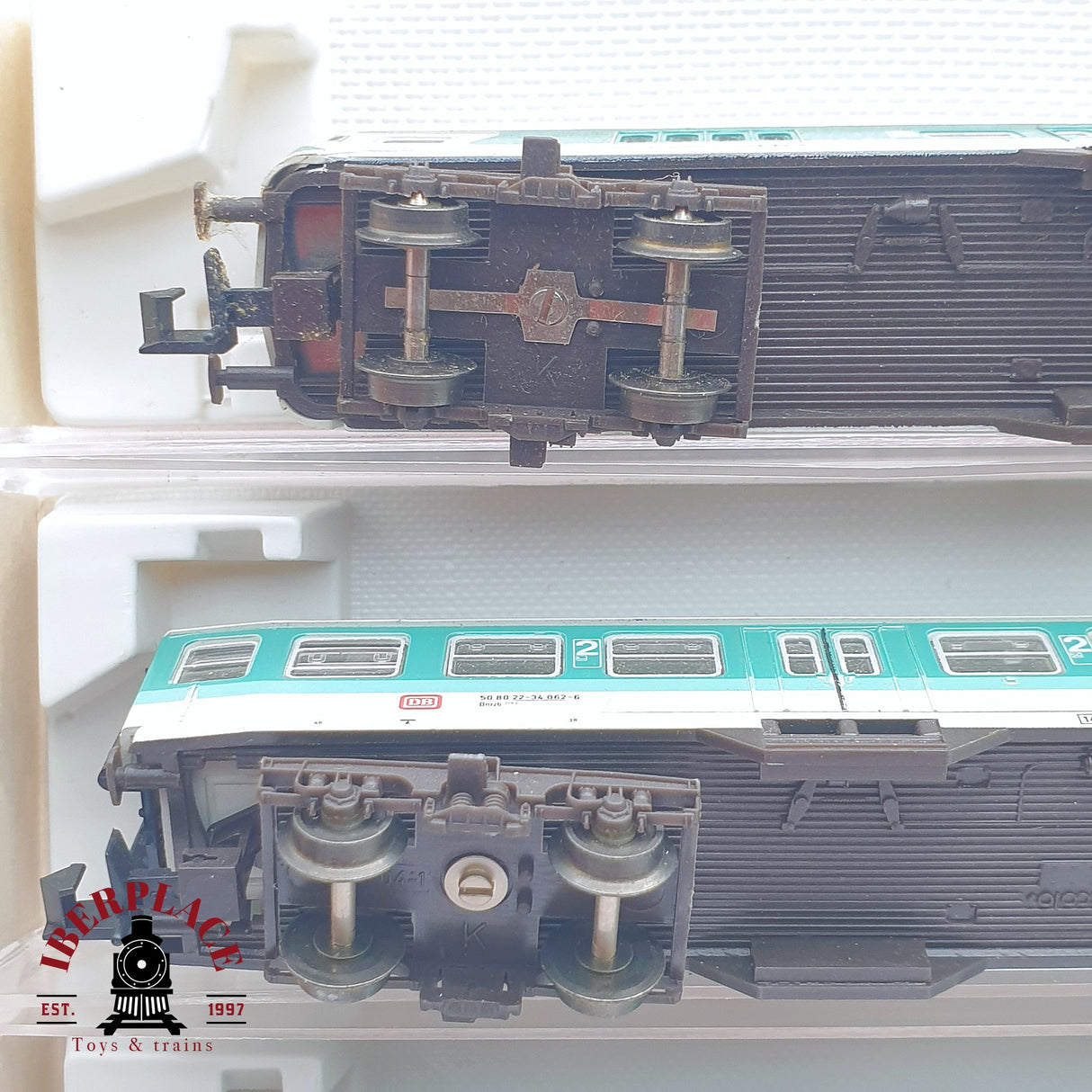 ♻️ 2 mano - Fleischmann 3x vagones pasajeros coche piloto DB clases 1-2 N escala 1:160 TEN06