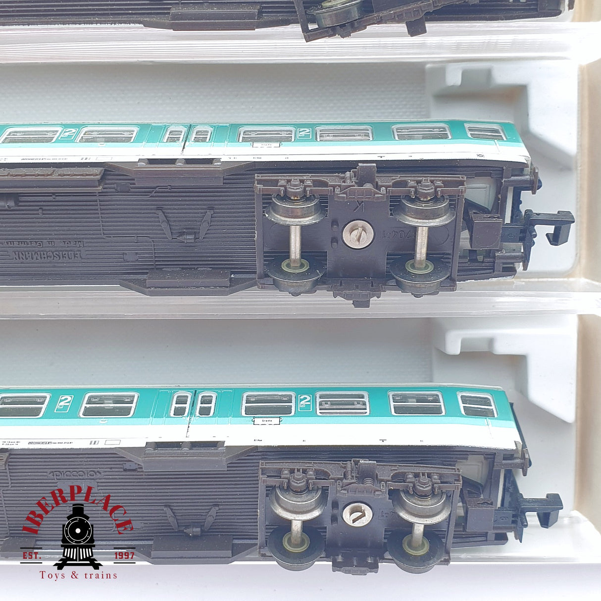 ♻️ 2 mano - Fleischmann 3x vagones pasajeros coche piloto DB clases 1-2 N escala 1:160 TEN06