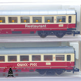 ♻️ 2 mano - Fleischmann 2x vagones pasajeros restaurante Quick Pick DB N escala 1:160 TEN06