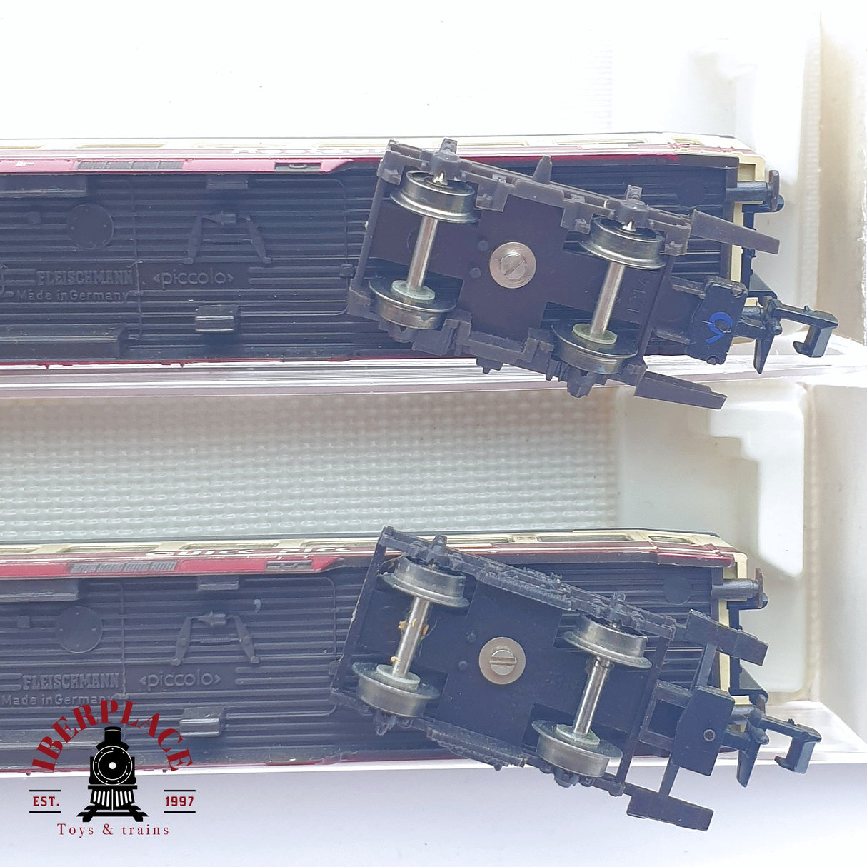 ♻️ 2 mano - Fleischmann 2x vagones pasajeros restaurante Quick Pick DB N escala 1:160 TEN06