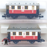 ♻️ 2 mano - Fleischmann 4x vagones pasajeros PZB 056 clase 2 N escala 1:160 TEN06