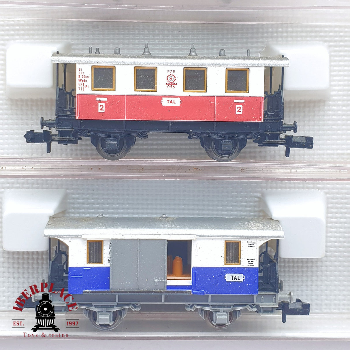 ♻️ 2 mano - Fleischmann 4x vagones pasajeros PZB 056 clase 2 N escala 1:160 TEN06