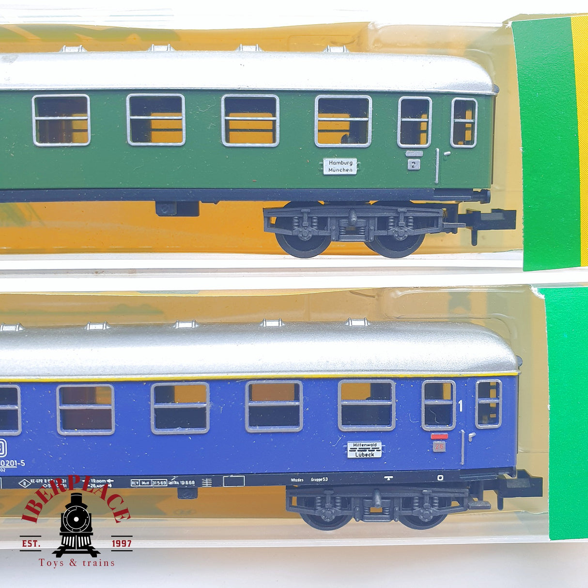 ♻️ 2 mano - Minitrix 5x vagones pasajero y equipaje clase 1-2 N escala 1:160 TEN06