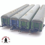 ♻️ 2 mano - Minitrix 4x vagones pasajero y equipaje clase 1-2 N escala 1:160 TEN06