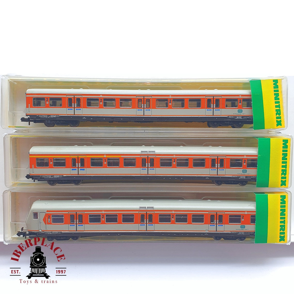 ♻️ 2 mano - Minitrix 3x vagones pasajeros coche piloto DB Clases 1-2 N escala 1:160 TEN06