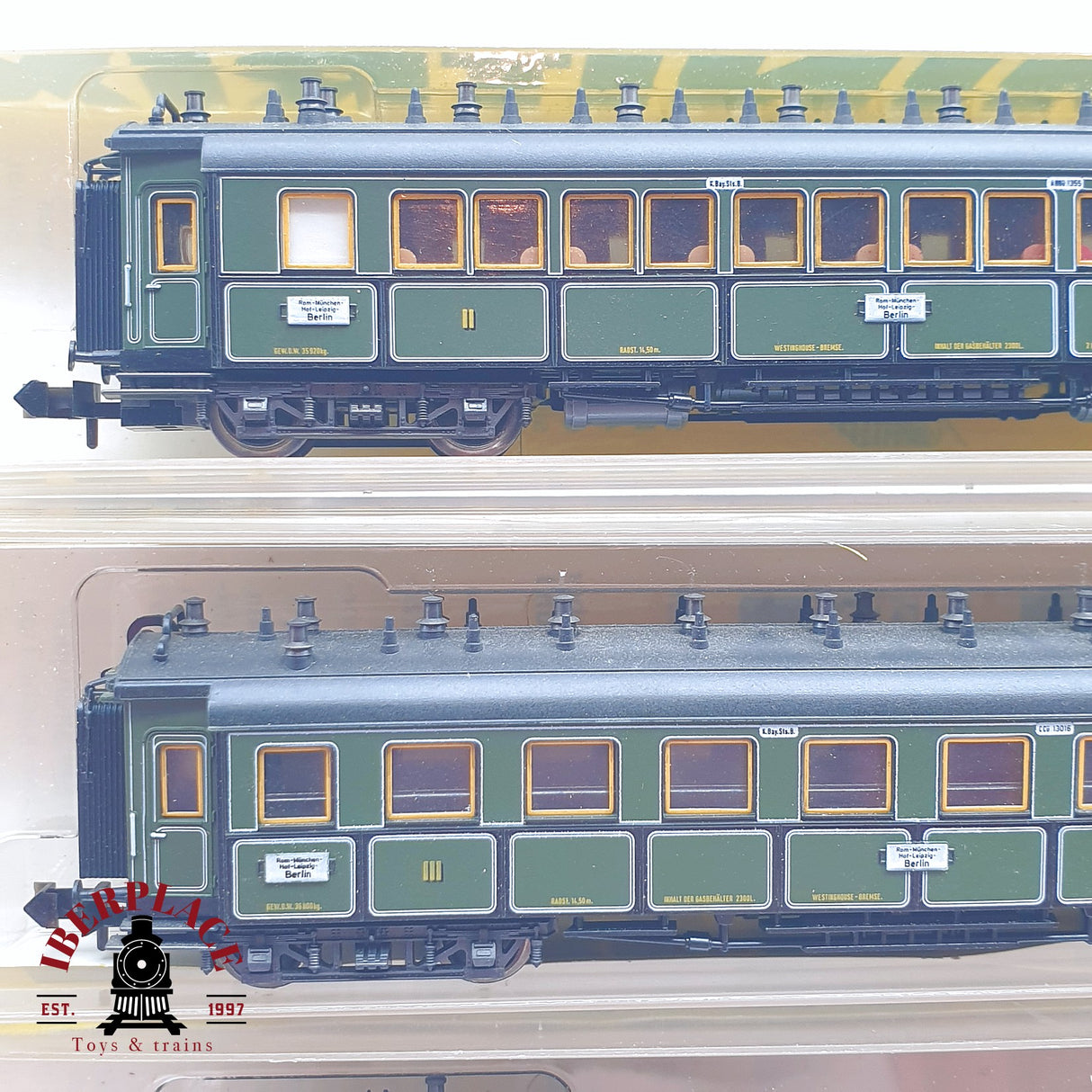 ♻️ 2 mano - Minitrix 3x vagones pasajeros y equipaje K.Bay.Sts.B Berlin N escala 1:160 TEN06