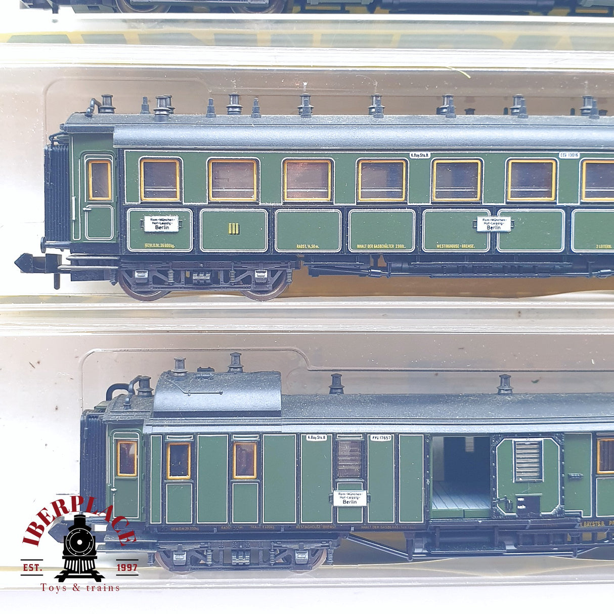 ♻️ 2 mano - Minitrix 3x vagones pasajeros y equipaje K.Bay.Sts.B Berlin N escala 1:160 TEN06