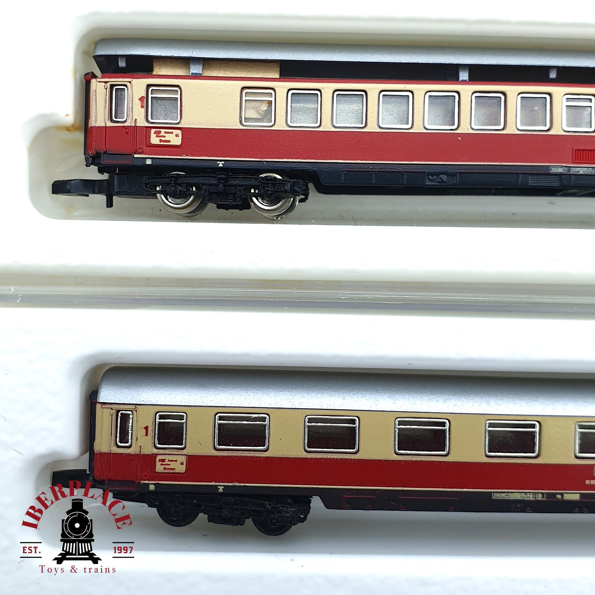 ♻️ 2 mano - Märklin 7x vagones pasajero y restaurante DB Z escala 1:220 EZ07