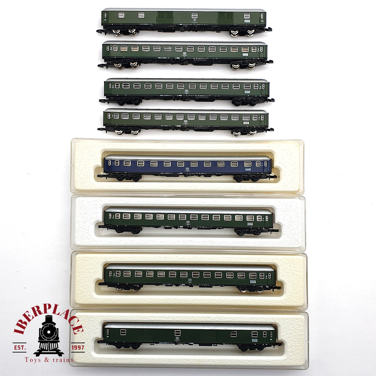 ♻️ 2 mano - Märklin 8x vagones pasajero y equipajes DB Z escala 1:220 EZ07