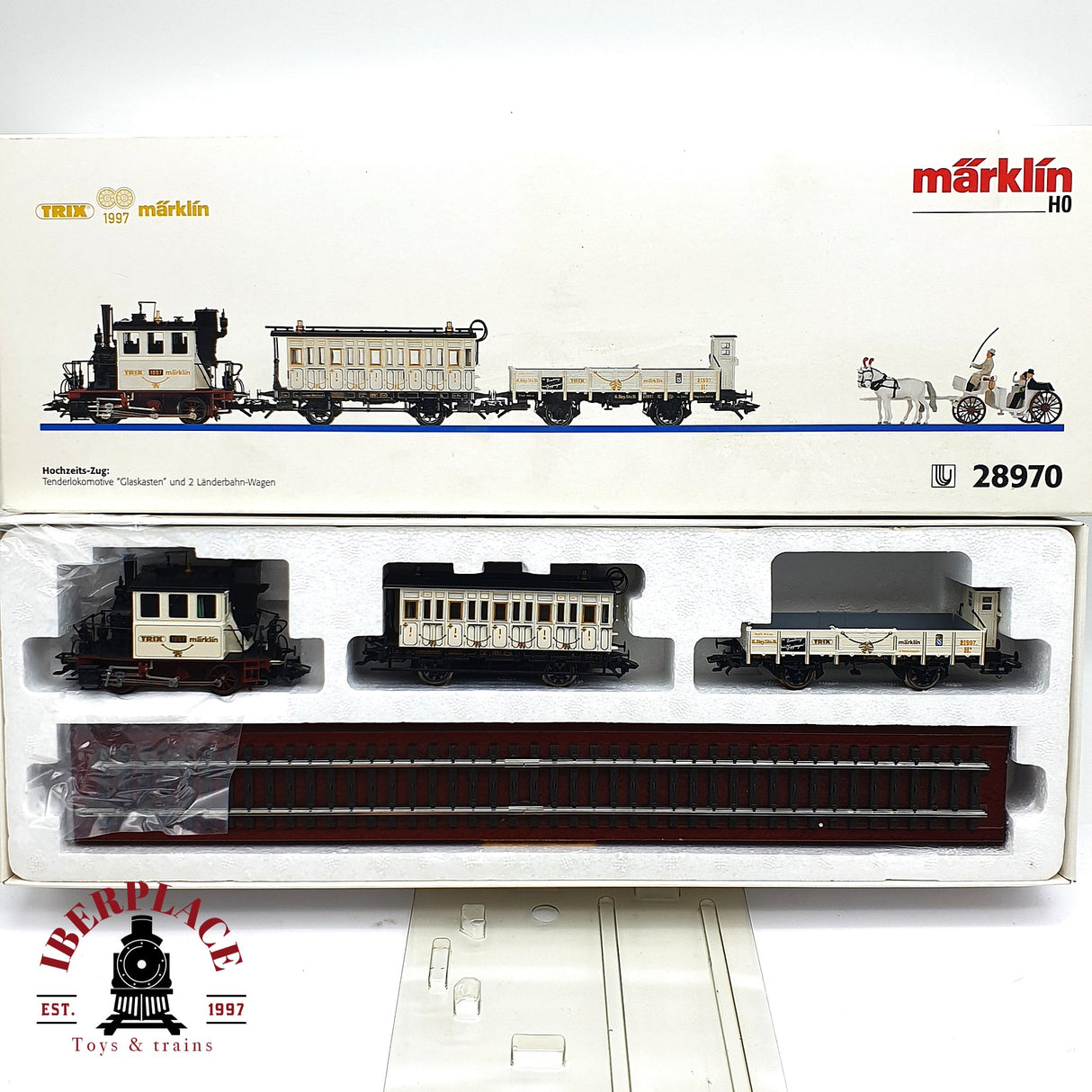 ♻️ 2 mano - Märklin 28970 Set Locomotora Hochzeits Zug 1997 H0 escala 1:87 A107