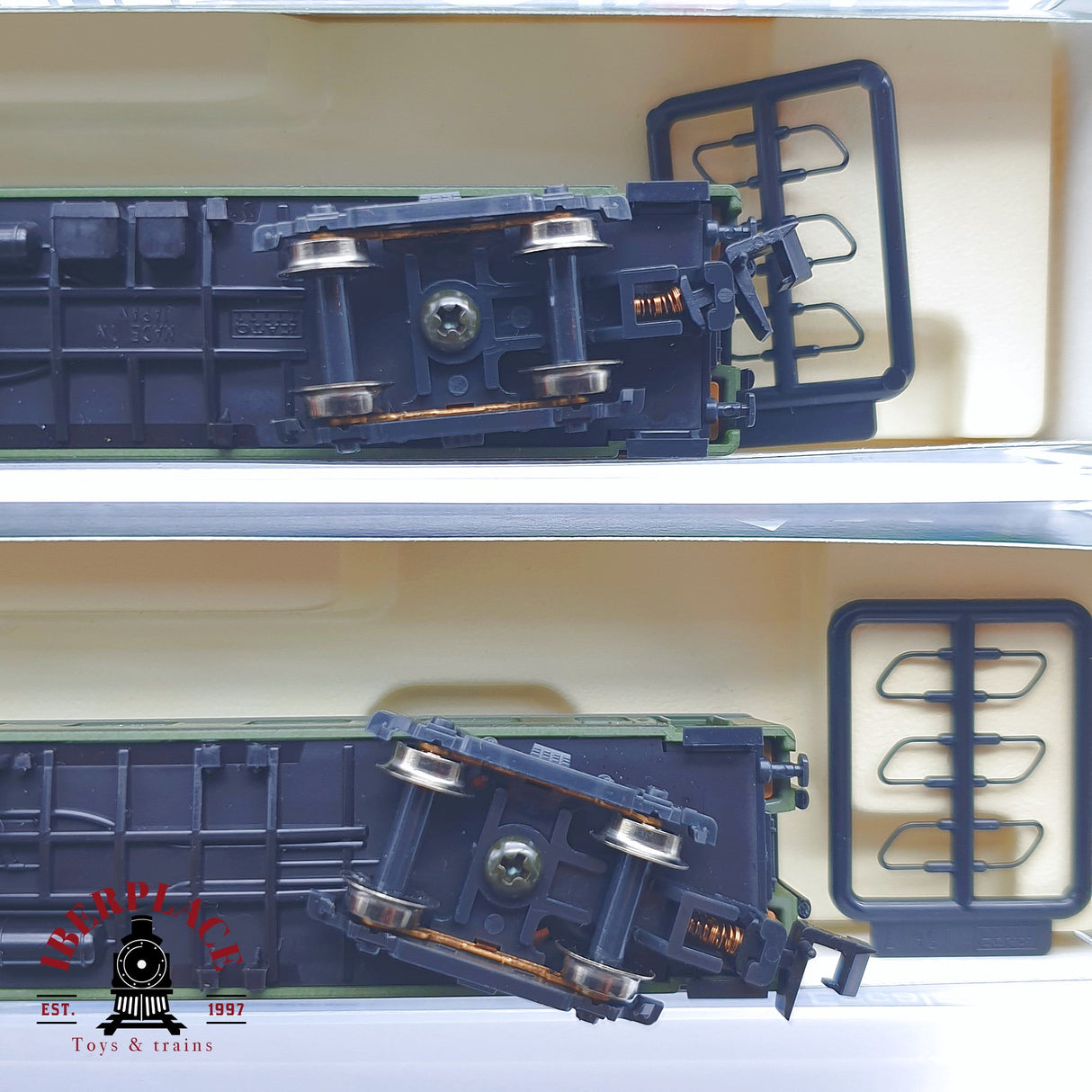 ♻️ 2 mano - KATO 107-1200 set 4 coches pasajero 1-2 clase / cafeteria RENFE N escala 1:160 AN08