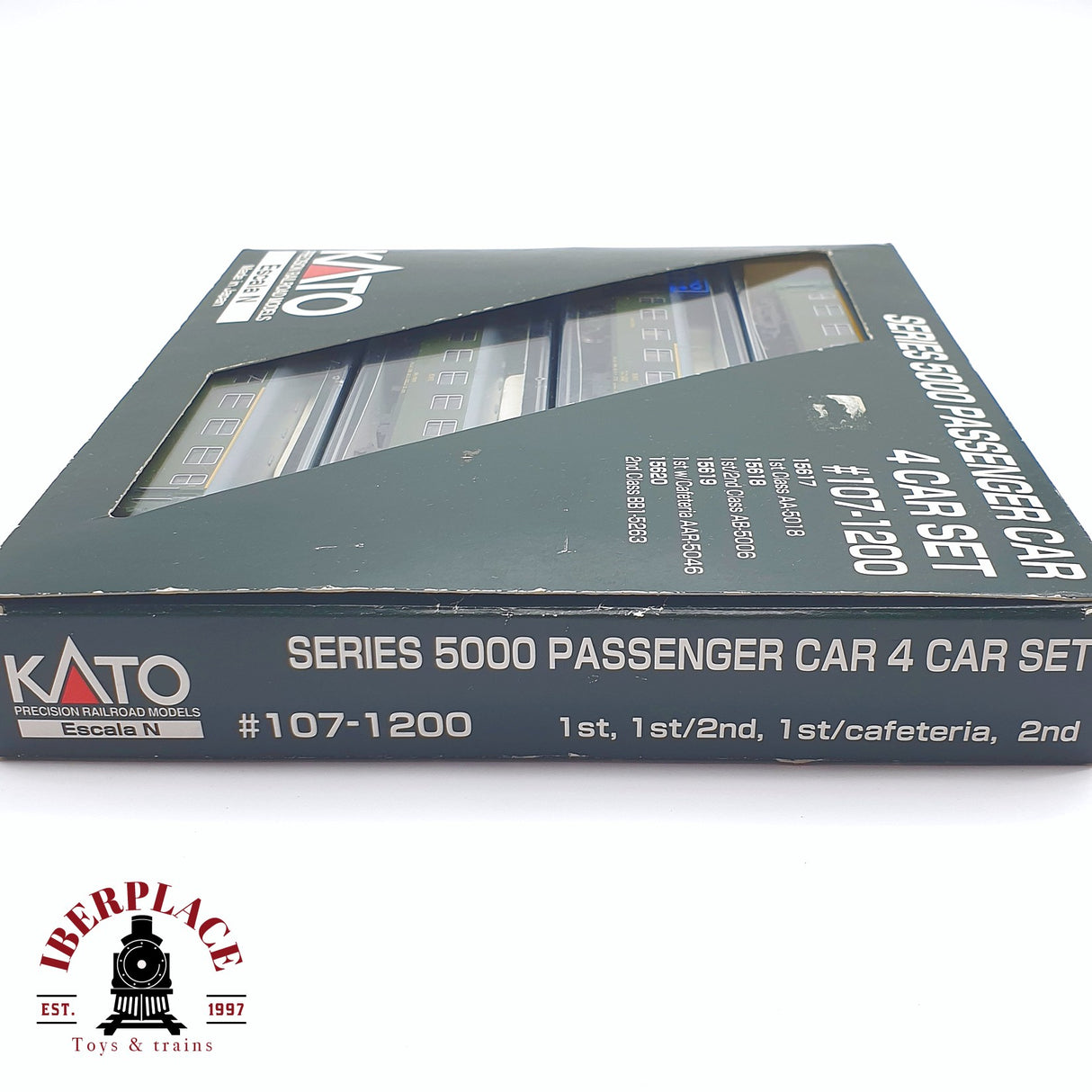 ♻️ 2 mano - KATO 107-1200 set 4 coches pasajero 1-2 clase / cafeteria RENFE N escala 1:160 AN08