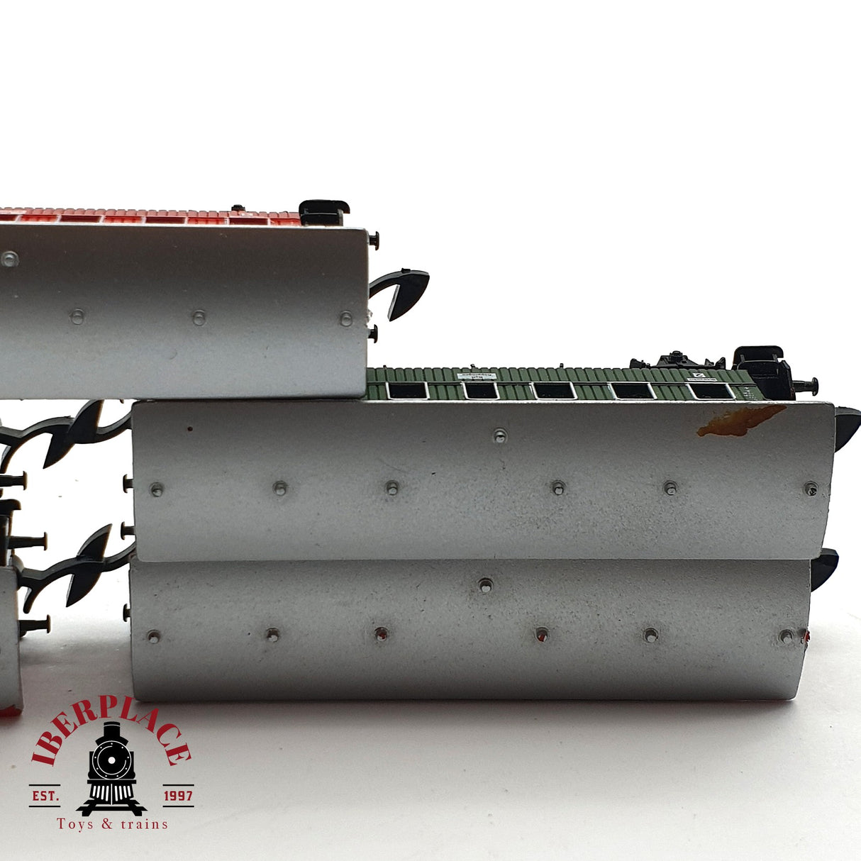 ♻️ 2 mano - Märklin 5x 8701 vagones pasajero verde y rojo Z escala 1:220 EZ07